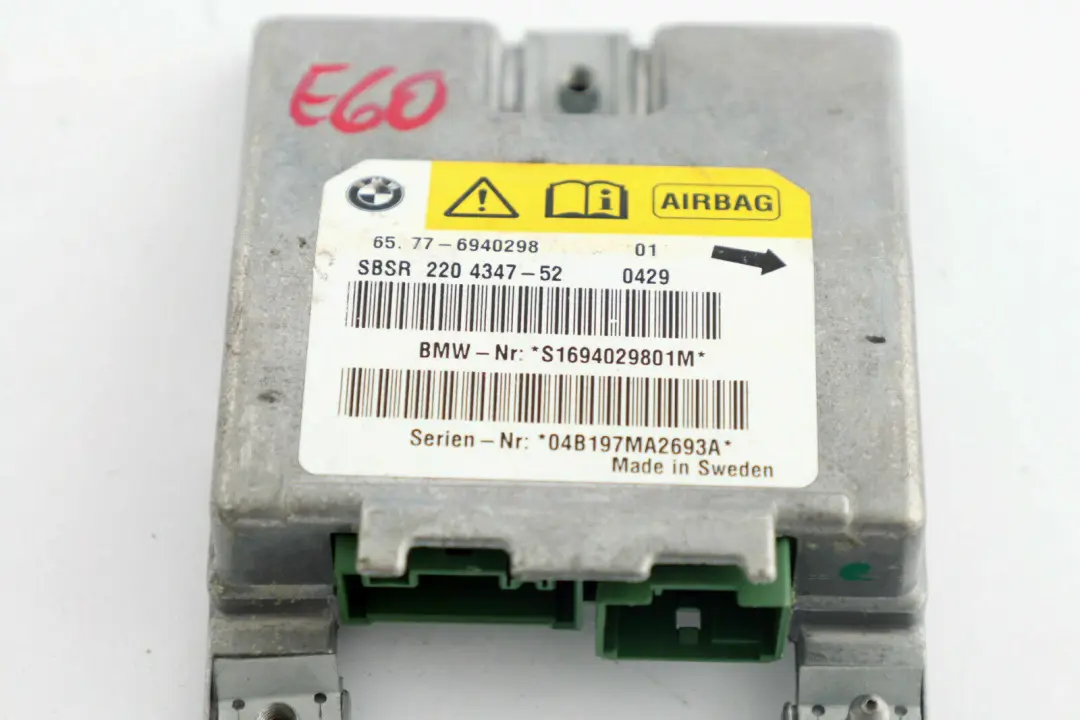 Sensor B-Säule Rechts für BMW 5 6 er E60 E61 E63 mit Teilenummer 6945156 BMW 5 6 er E60 E61 E63 Sensor B-Säule Rechts - SKU 6945156 - Teilenummer 6945156