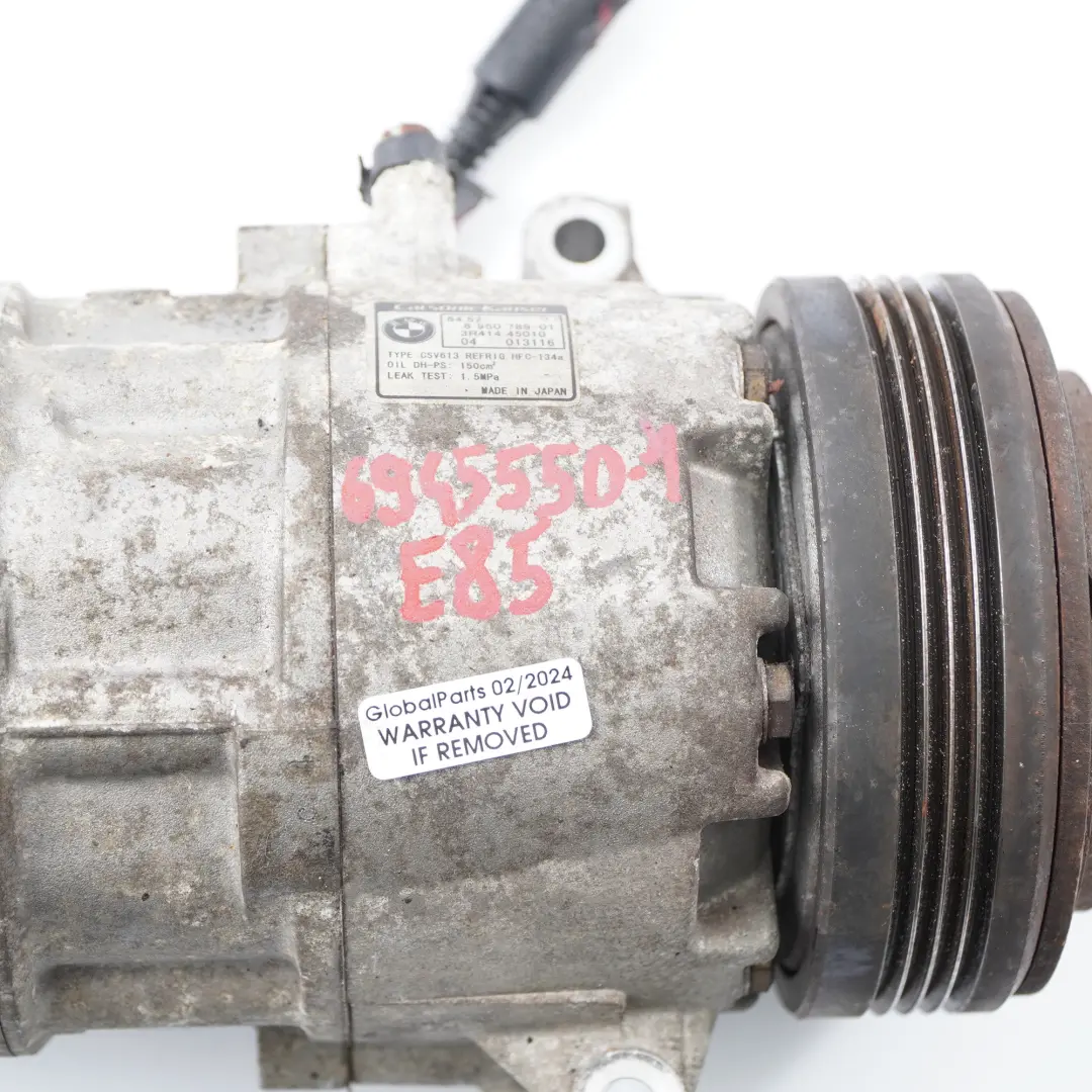 Compressor Air Con Conditioning Pump 6945550 to BMW Z4 E85 Roadster AC with Part number 9182798 BMW Z4 E85 Roadster AC Compressor Air Con Conditioning Pump 6945550 - SKU 6945550-1 - Part number 9182798