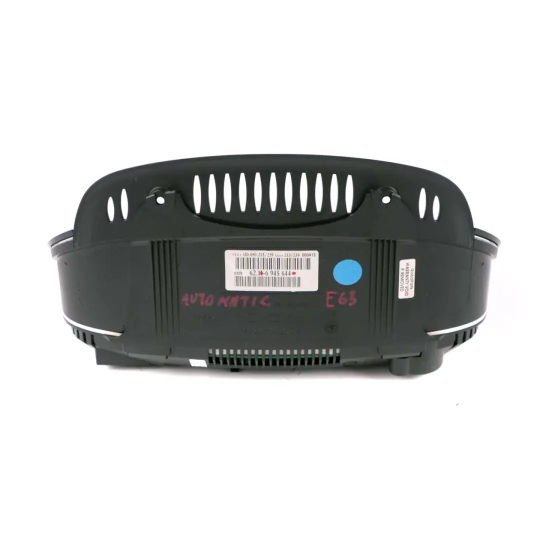 BMW E63 E64 N62 N62N Instrument Cluster Speedo Clocks Automatic MPH - SKU 6945644 - Part number 6945644