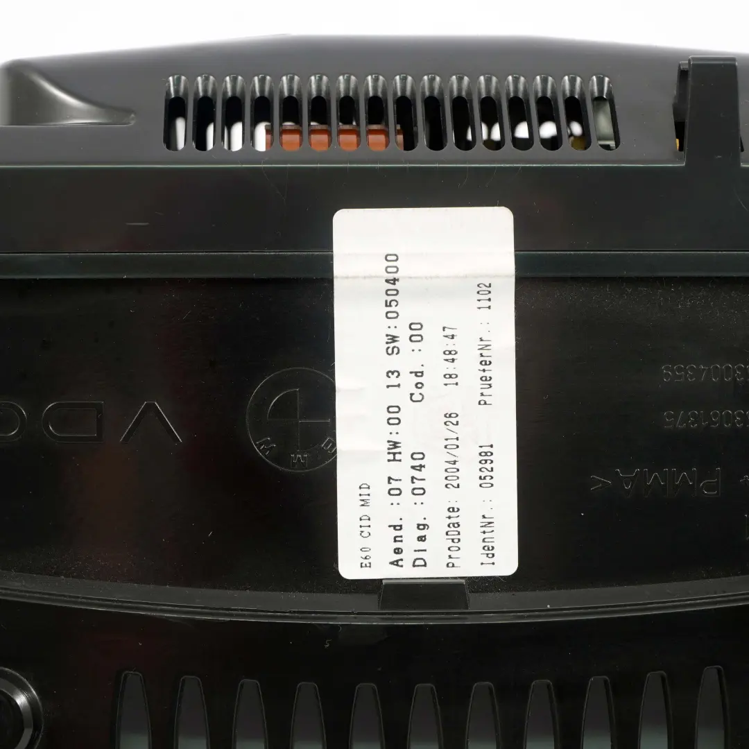  Pantalla Monitor Navegacion BMW E60 E90 Pantalla Informacion Bordo 6,5" 6945661 - SKU 6945661-1 - Número de pieza 9193758