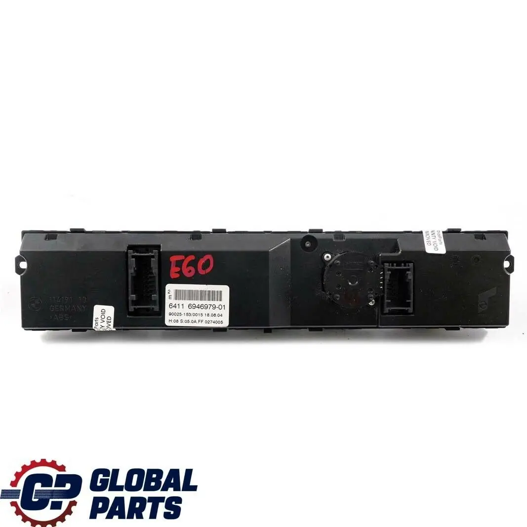 Basis Automatic Air Conditioning Control Unit to BMW 5 Series E60 E61 with Part number 6946979 BMW 5 Series E60 E61 Basis Automatic Air Conditioning Control Unit - SKU 6946979 - Part number 6946979