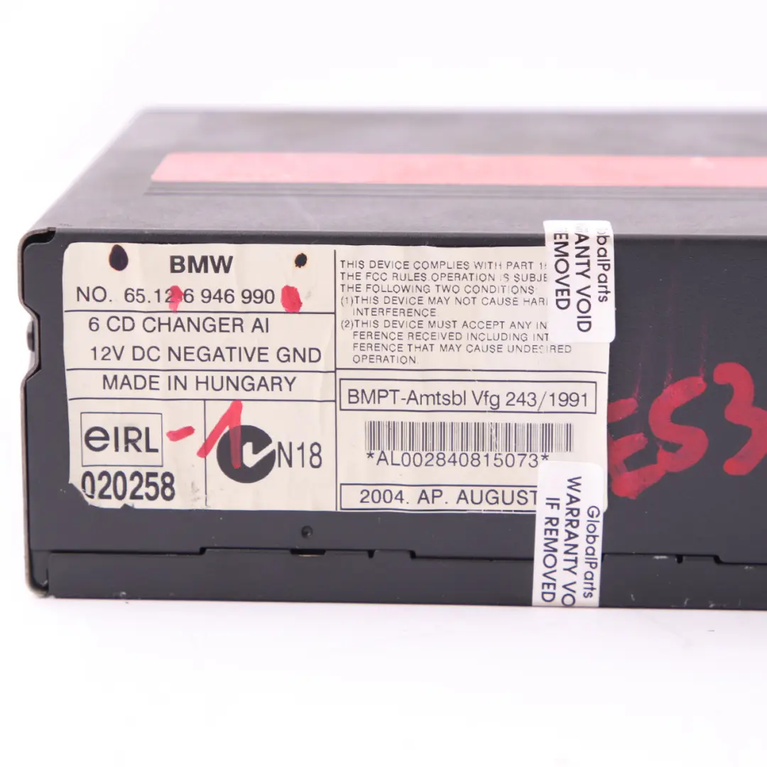 Zmieniarka CD Magazynek 6 Płyt do BMW X5 E53 Z4 E85 o numerze 6946990 BMW X5 E53 Z4 E85 Zmieniarka CD Magazynek 6 Płyt - SKU 6946990-1 - Numer Części 6946990