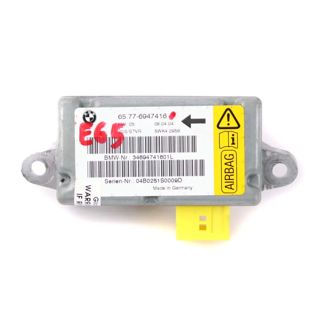 Sensor Front Right Door Airbag O/S to BMW 7 Series E65 E66 with Part number 6970907 BMW 7 Series E65 E66 Sensor Front Right Door Airbag O/S - SKU 6947416 - Part number 6970907