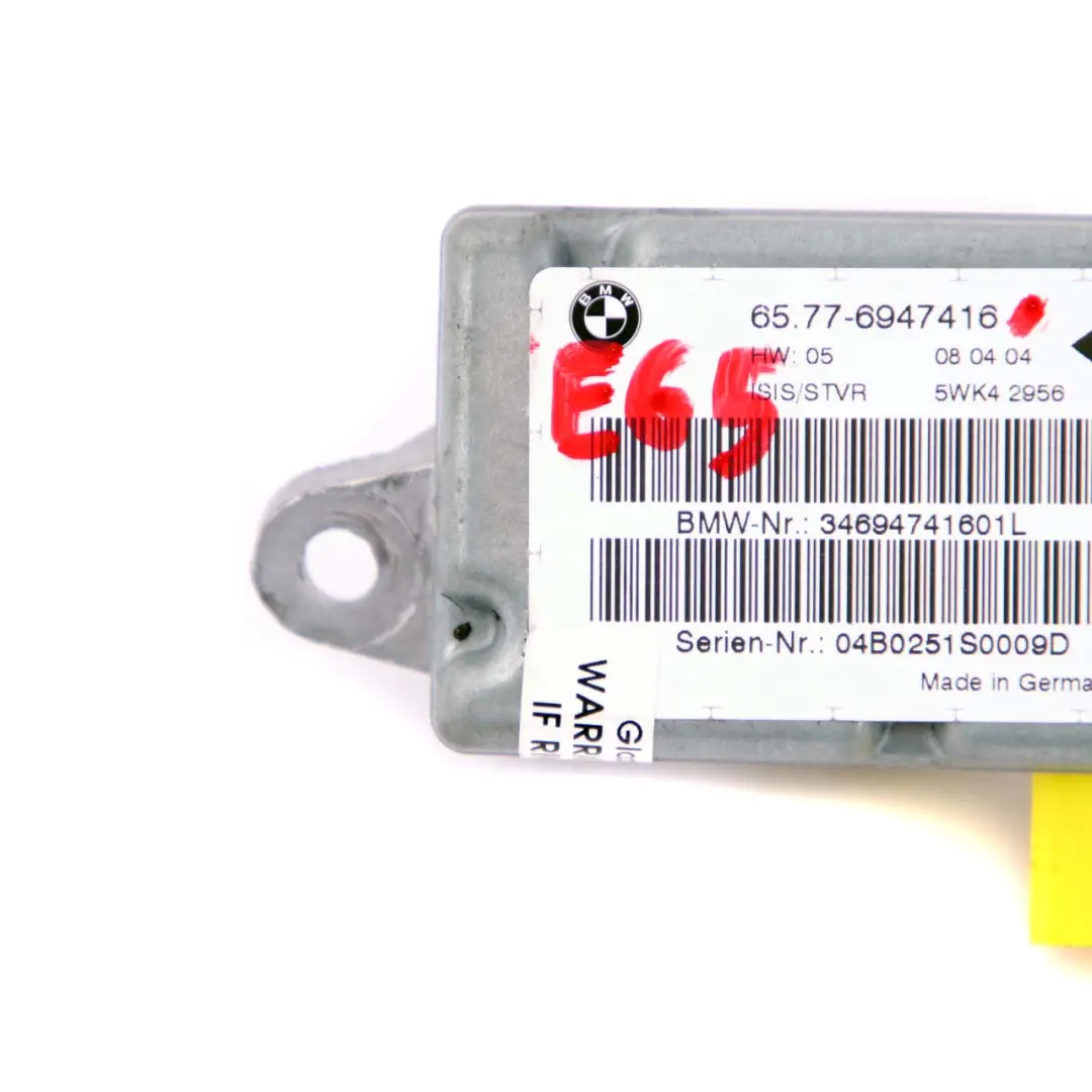 Moduł Sensor Poduszek Powietrznych Drzwi Prawy Przód do BMW E65 E66 o numerze 6970907 BMW E65 E66 Moduł Sensor Poduszek Powietrznych Drzwi Prawy Przód - SKU 6947416 - Numer Części 6970907