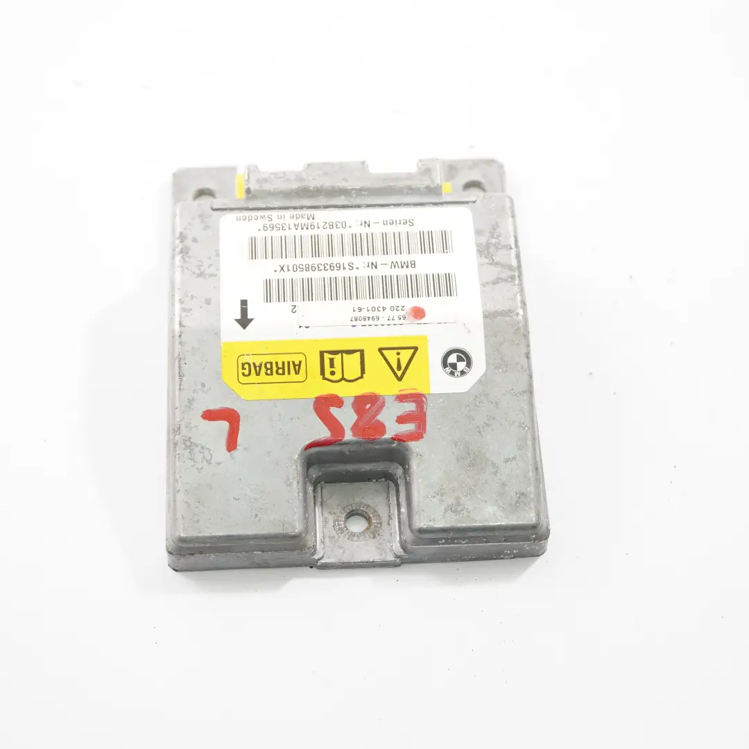 Módulo Airbag Sensor Pilar B Izquierdo Unidad Control Air Bag para BMW Z4 E85 con número de pieza 6948087 BMW Z4 E85 Módulo Airbag Sensor Pilar B Izquierdo Unidad Control Air Bag - SKU 6948087 - Número de pieza 6948087