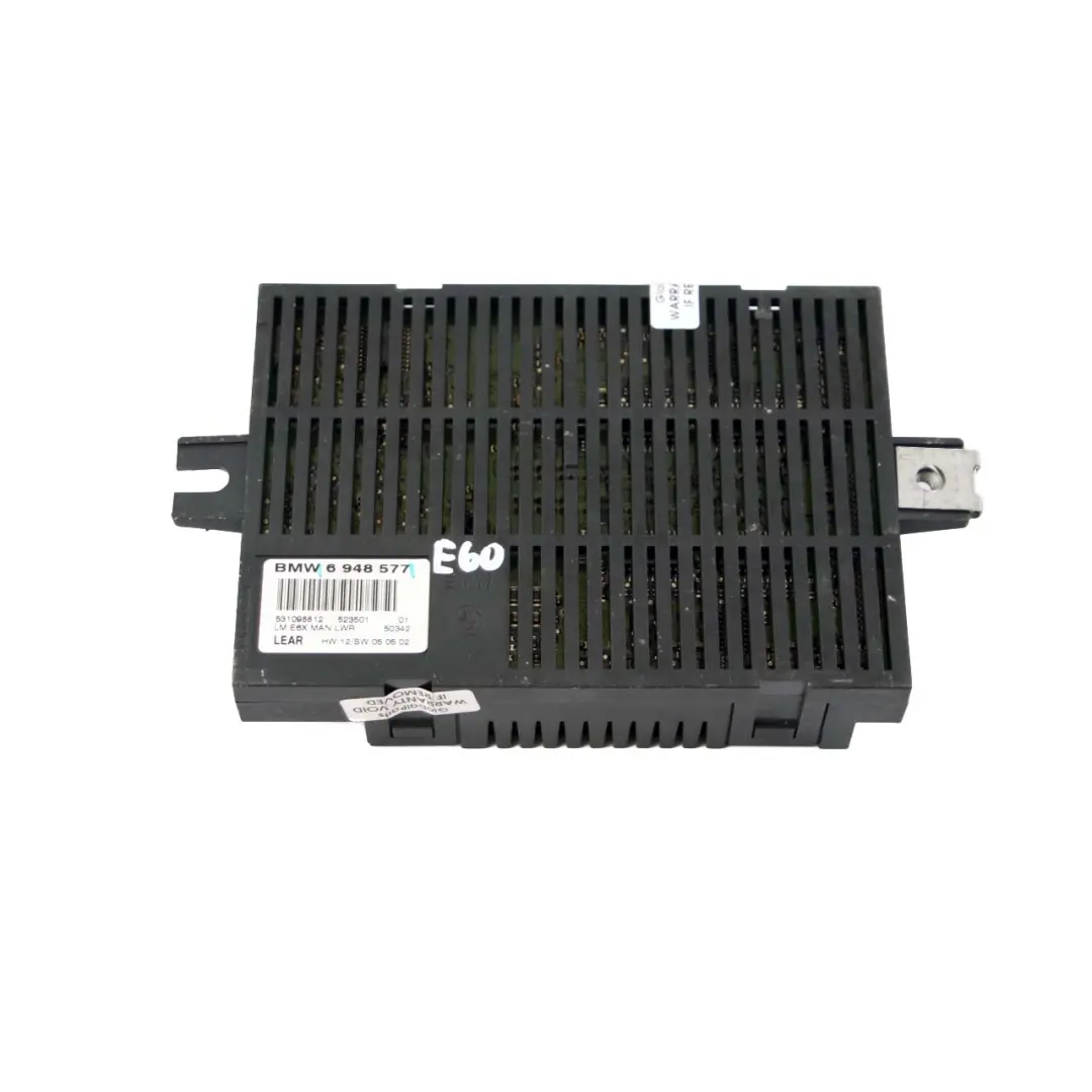 Light Control Unit Module LM E6X MAN.LWR Lear to BMW E60 with Part number 6948577 BMW E60 Light Control Unit Module LM E6X MAN.LWR Lear - SKU 6948577 - Part number 6948577