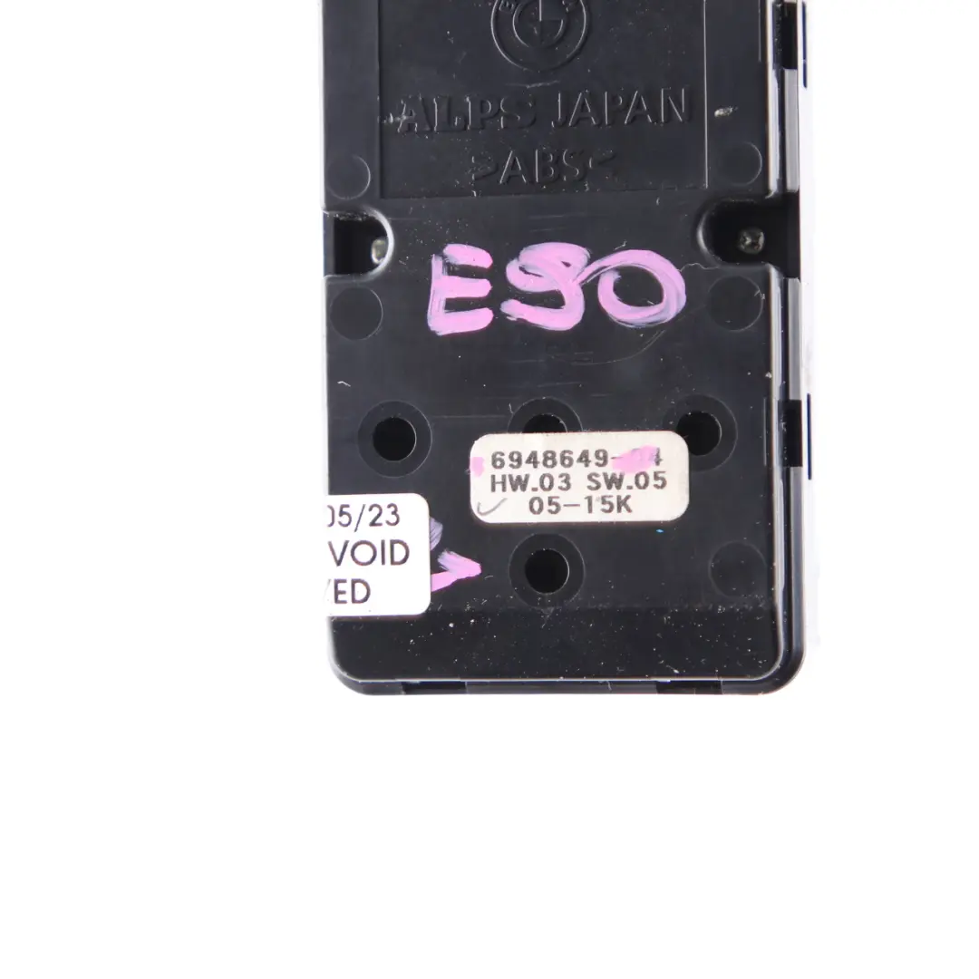  Interrupteur de lève-vitre BMW E90 E91 Bouton contrôle côté conducteur - SKU 6948649 - Numéro de pièce 6948649