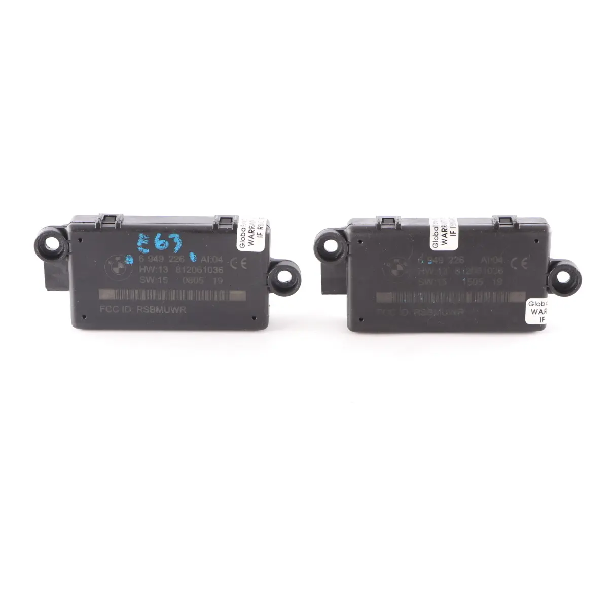 2 x BMW E63 E64 DWA Sistema allarme porta Modulo Unità controllo Set 6949226