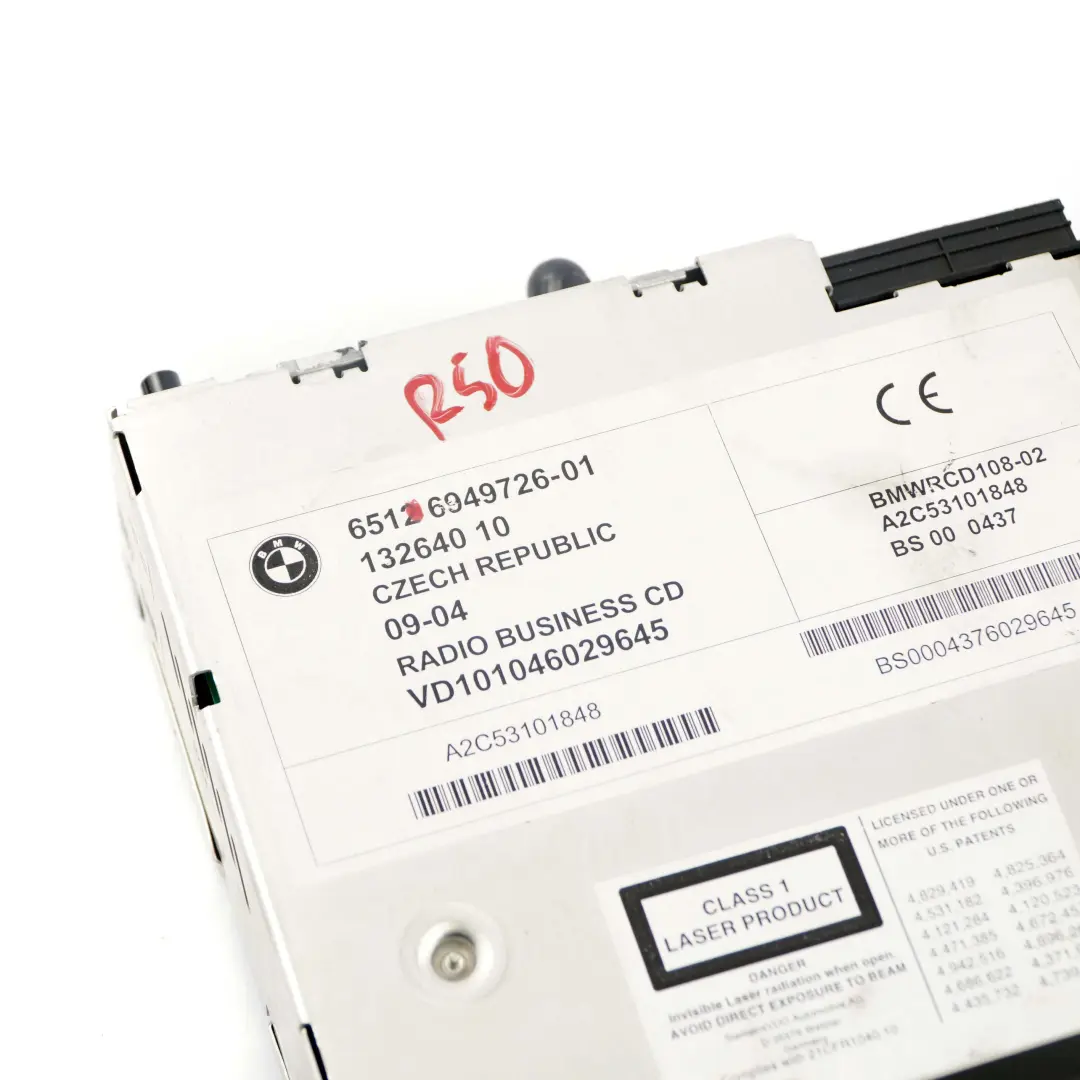 Radio Boost CD Spieler Einheit Kopf 6512 für Mini R50 mit Teilenummer 6949726 Mini R50 Radio Boost CD Spieler Einheit Kopf 6512 - SKU 6949726 - Teilenummer 6949726