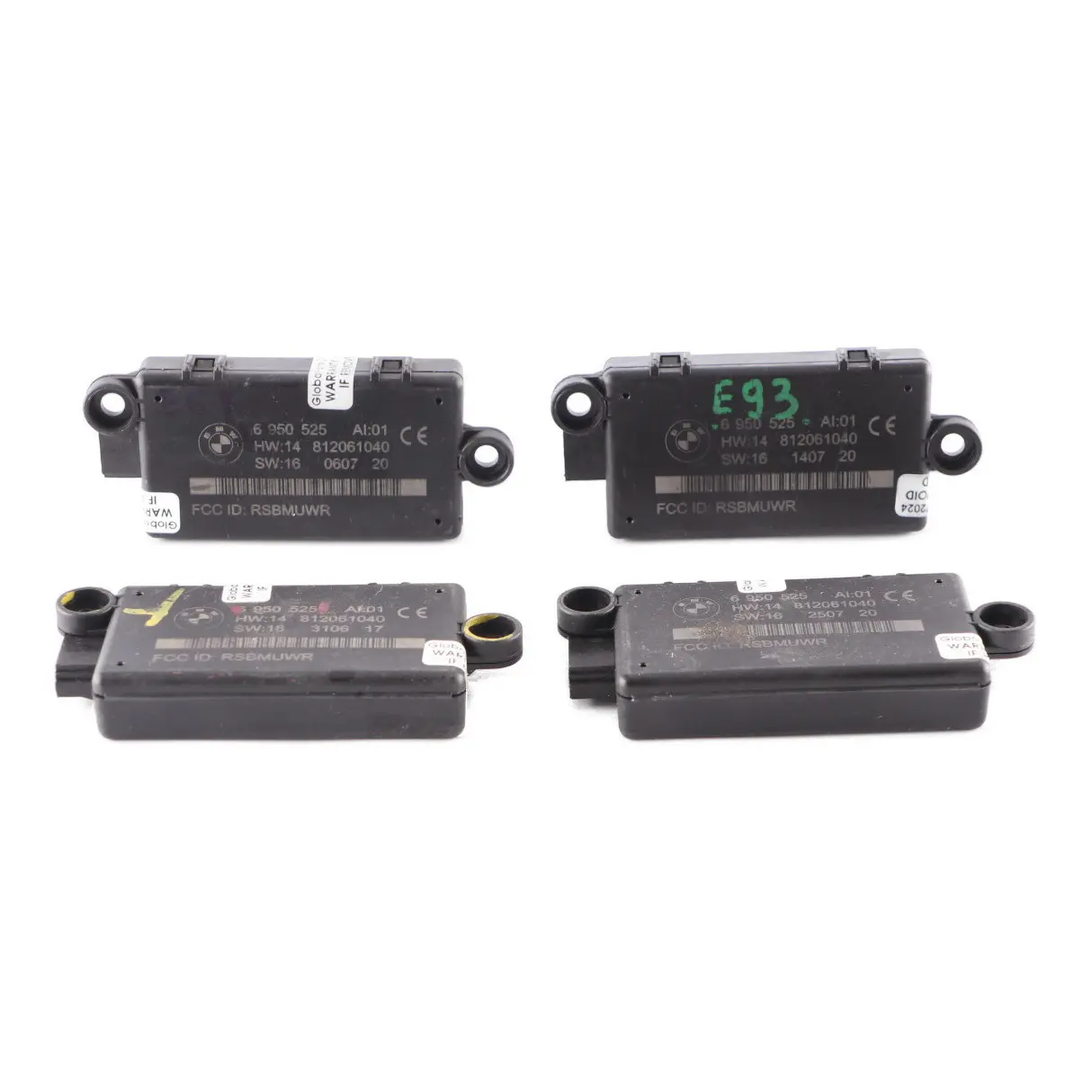 4 x BMW E63 E93 Module système d'alarme Capteur Ensemble contrôle DWA 6950525