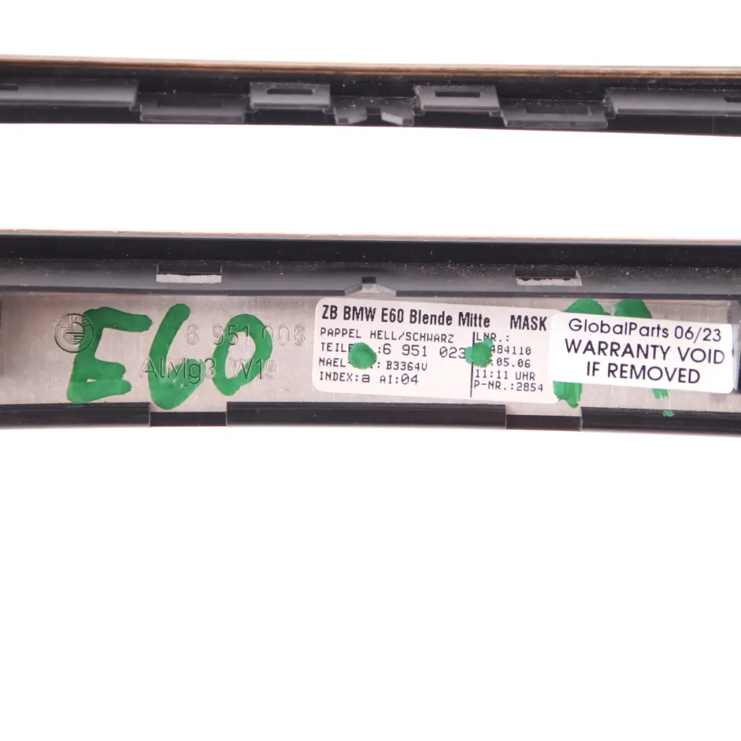 Blende I-Tafel Mittelkonsole Rand Holz Pappel Mitte für BMW 5 er E60 E61 2 mit Teilenummer 6951023 BMW 5 er E60 E61 2 Blende I-Tafel Mittelkonsole Rand Holz Pappel Mitte - SKU 6951023-1 - Teilenummer 6951023