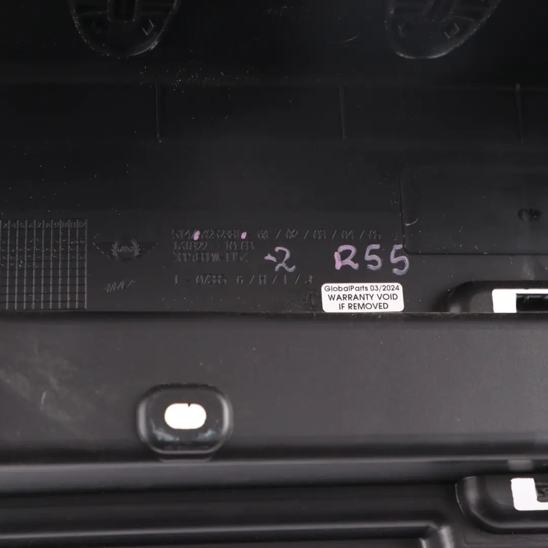 Trunk Floor Loading Space Sill Cover Trim Black to Mini Clubman R55 with Part number 6952381 Mini Clubman R55 Trunk Floor Loading Space Sill Cover Trim Black - SKU 6952381-2 - Part number 6952381