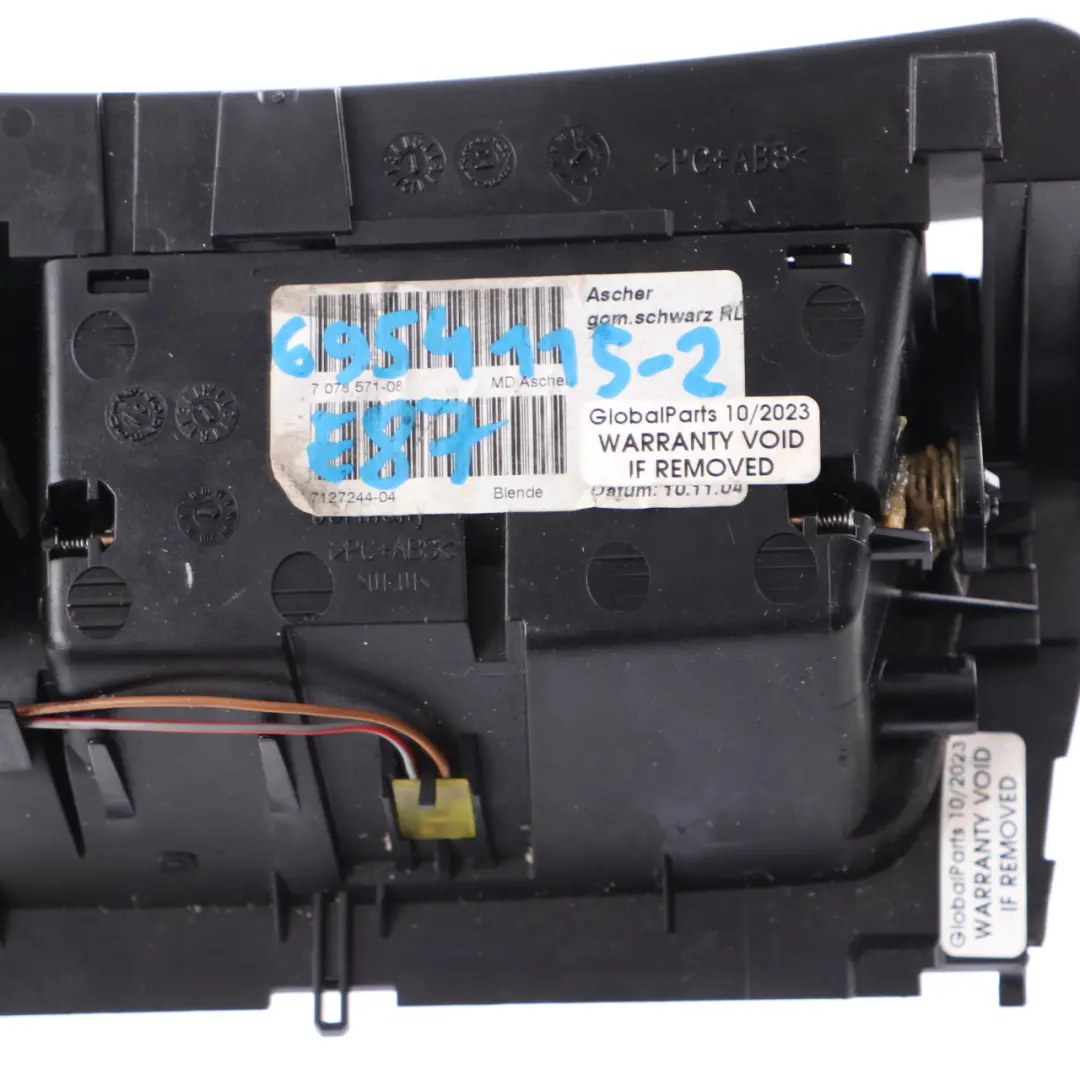 BMW E87 Cenicero Cubierta Bandeja Decoracion Gomera Negro Delantero 7078571 - SKU 6954115-2 - Número de pieza 6954115