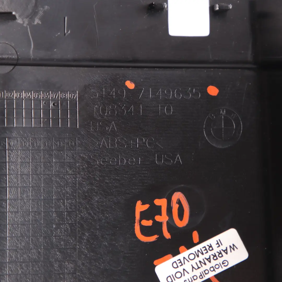 Upper Trunk Lid Trim Panel Black 7149635 to BMW X5 Series E70 with Part number 6954893 BMW X5 Series E70 Upper Trunk Lid Trim Panel Black 7149635 - SKU 6954893 - Part number 6954893