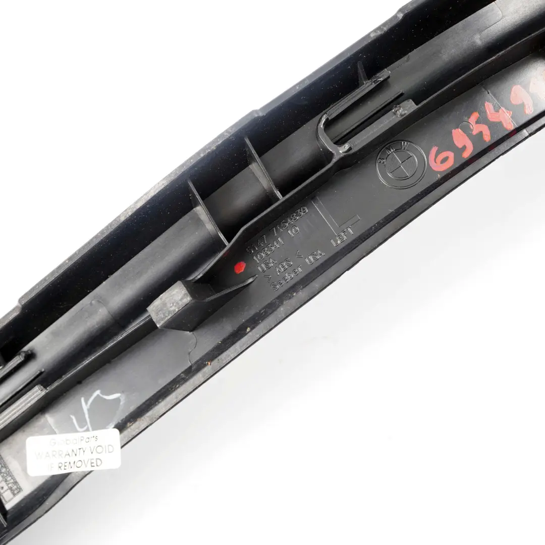 BMW X5 E70 Entrance Door Trim Sill Rear Left N/S Cover Panel Strip Black 7154839 - SKU 6954915 - Part number 6954915