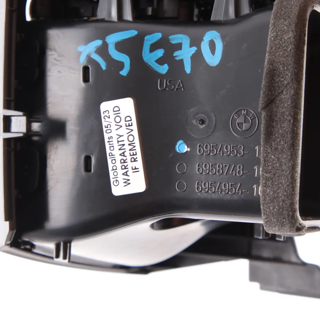  Bocchetta d'aria BMW X5 E70 E71 Console centrale posteriore Ugello griglia Nero - SKU 6954953 - Numero di parte 6954953