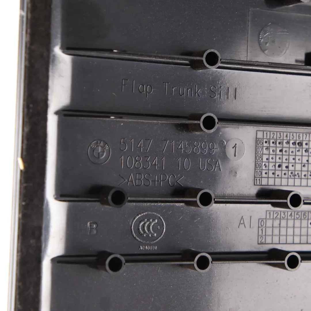 Loading Sill Cover Trunk Boot Trunk Lid Interior Trim Black to BMW X5 E70 with Part number 7145899 BMW X5 E70 Loading Sill Cover Trunk Boot Trunk Lid Interior Trim Black - SKU 6955000-1 - Part number 7145899