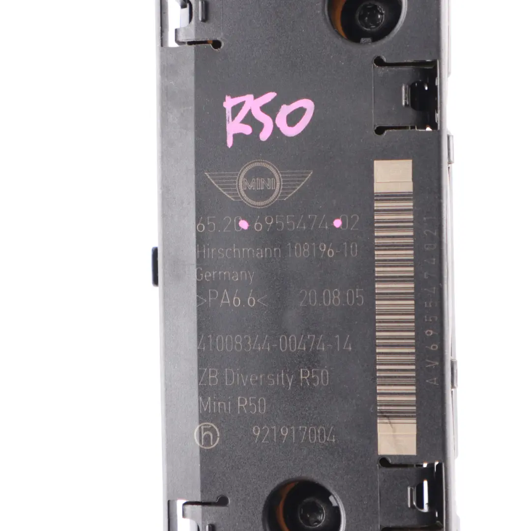 Aerial Antenna Amplifier Diversity Module Unit to Mini Cooper R50 R52 with Part number 6955474 Mini Cooper R50 R52 Aerial Antenna Amplifier Diversity Module Unit - SKU 6955474 - Part number 6955474