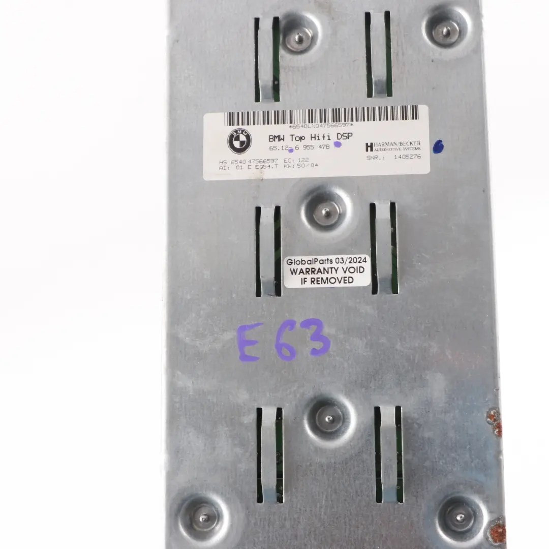 Amplifier Unit BMW E87 E90 E91 E63 Top Hifi AMP Audio Harman Becker Unit to with Part number 6955478 Amplifier Unit BMW E87 E90 E91 E63 Top Hifi AMP Audio Harman Becker Unit - SKU 6955478 - Part number 6955478