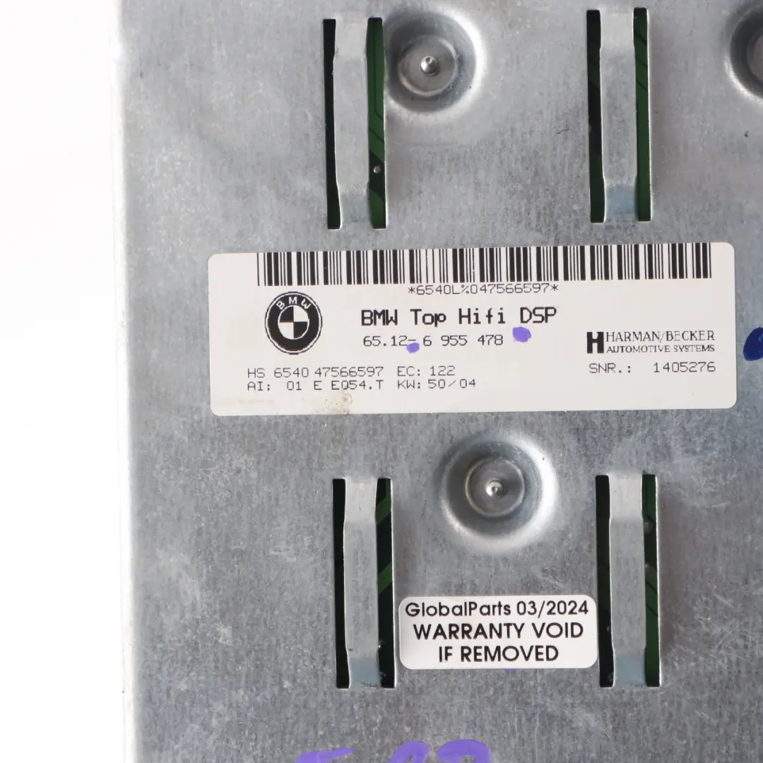 Amplifier Unit BMW E87 E90 E91 E63 Top Hifi AMP Audio Harman Becker Unit to with Part number 6955478 Amplifier Unit BMW E87 E90 E91 E63 Top Hifi AMP Audio Harman Becker Unit - SKU 6955478 - Part number 6955478