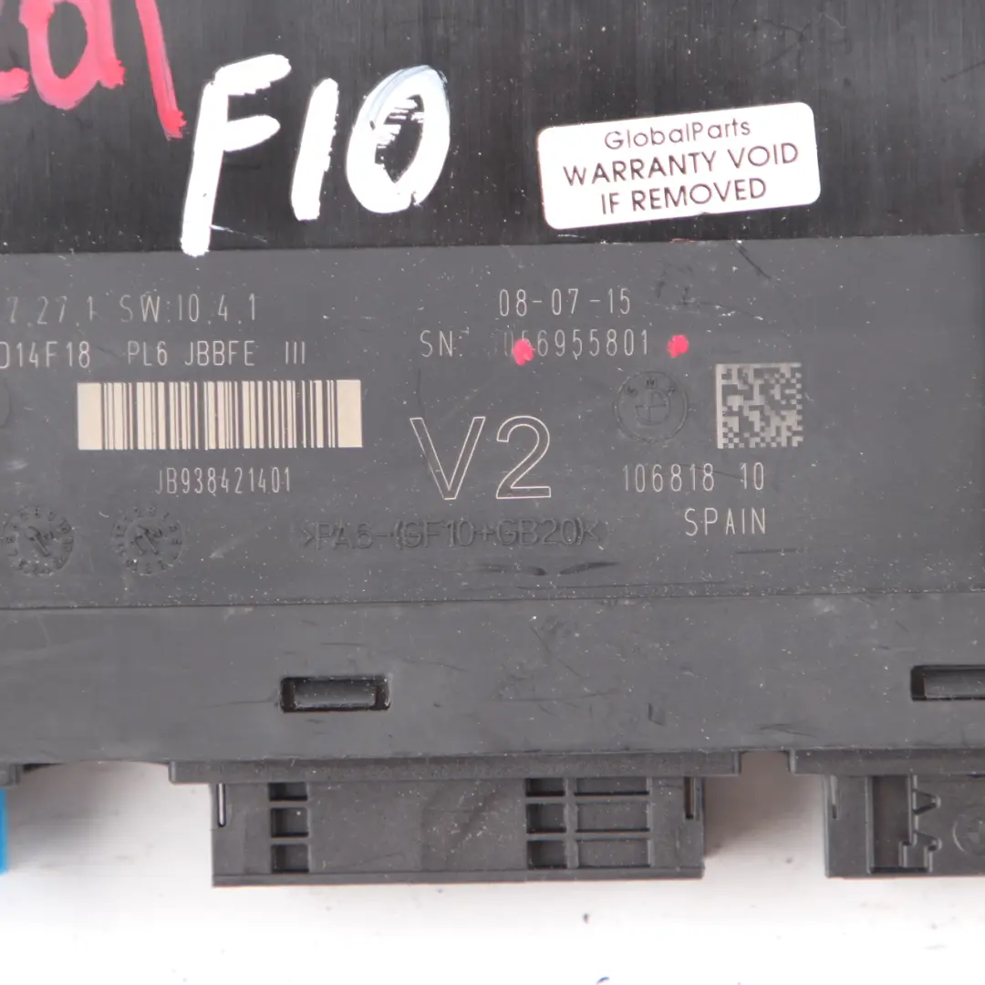 Body Control Module ECU Unit Junction Box PL6 JBBFE III V2 to BMW F10 with Part number 6955801 BMW F10 Body Control Module ECU Unit Junction Box PL6 JBBFE III V2 - SKU 6955801 - Part number 6955801