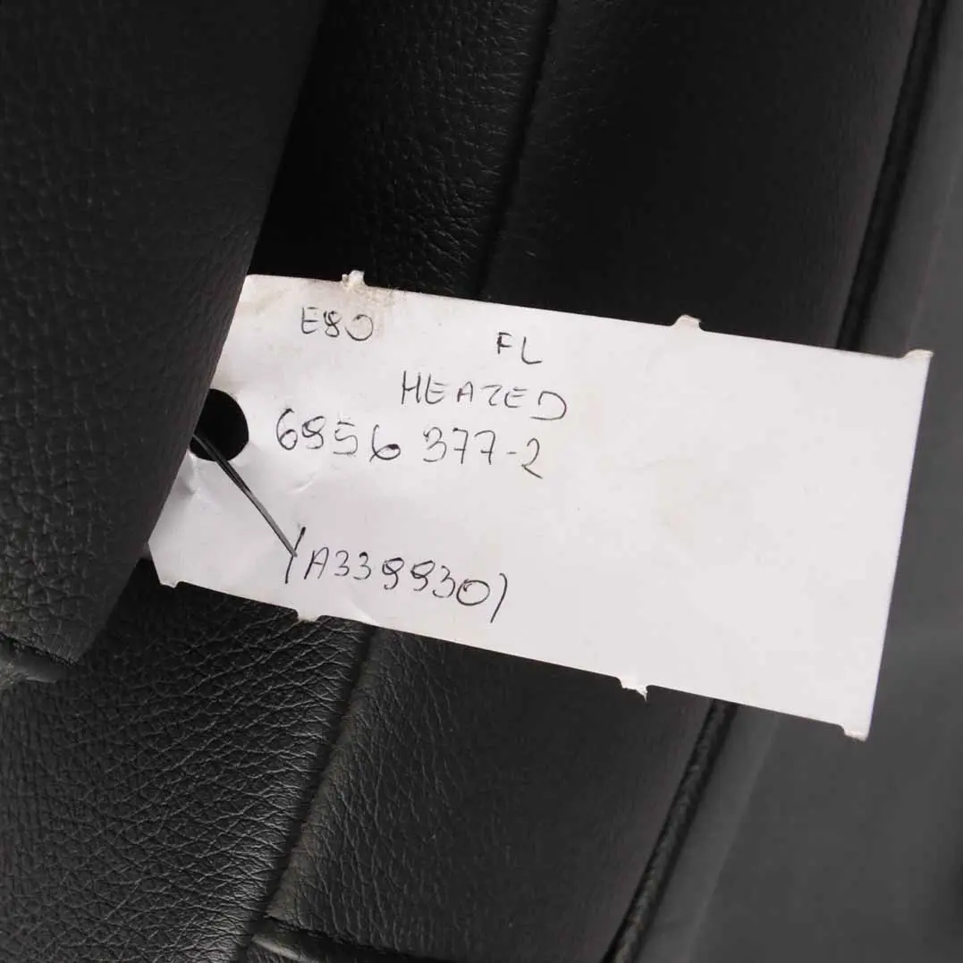 Sedile anteriore sinistro riscaldato in pelle nera Dakota Interior per BMW E90 E91 con numero di parte 6956377 BMW E90 E91 Sedile anteriore sinistro riscaldato in pelle nera Dakota Interior - SKU 6956377-2 - Numero di parte 6956377