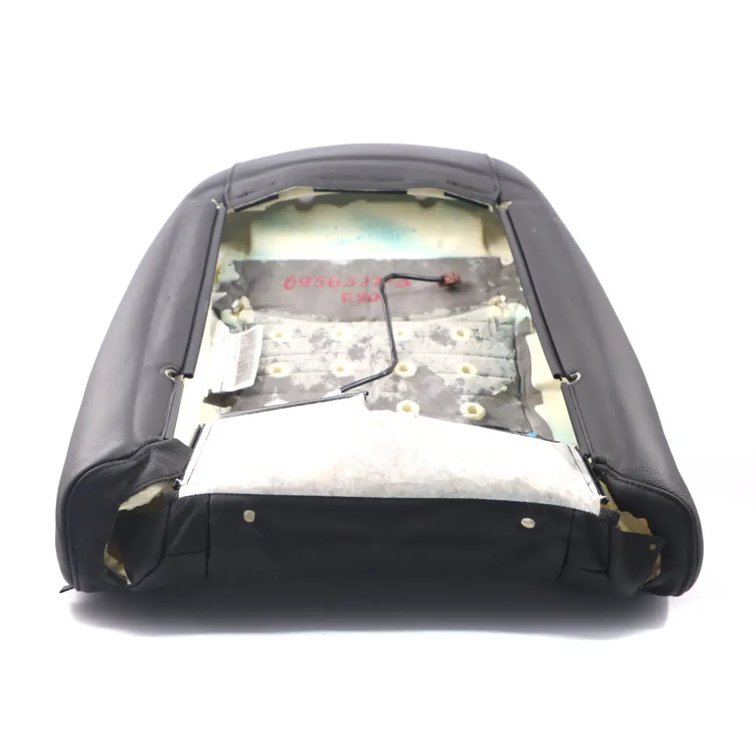 Backrest BMW E90 E91 Front Left N/S Heated Cover Leather Dakota Black to Sport Seat with Part number 7246857 Sport Seat Backrest BMW E90 E91 Front Left N/S Heated Cover Leather Dakota Black - SKU 6956377-3 - Part number 7246857