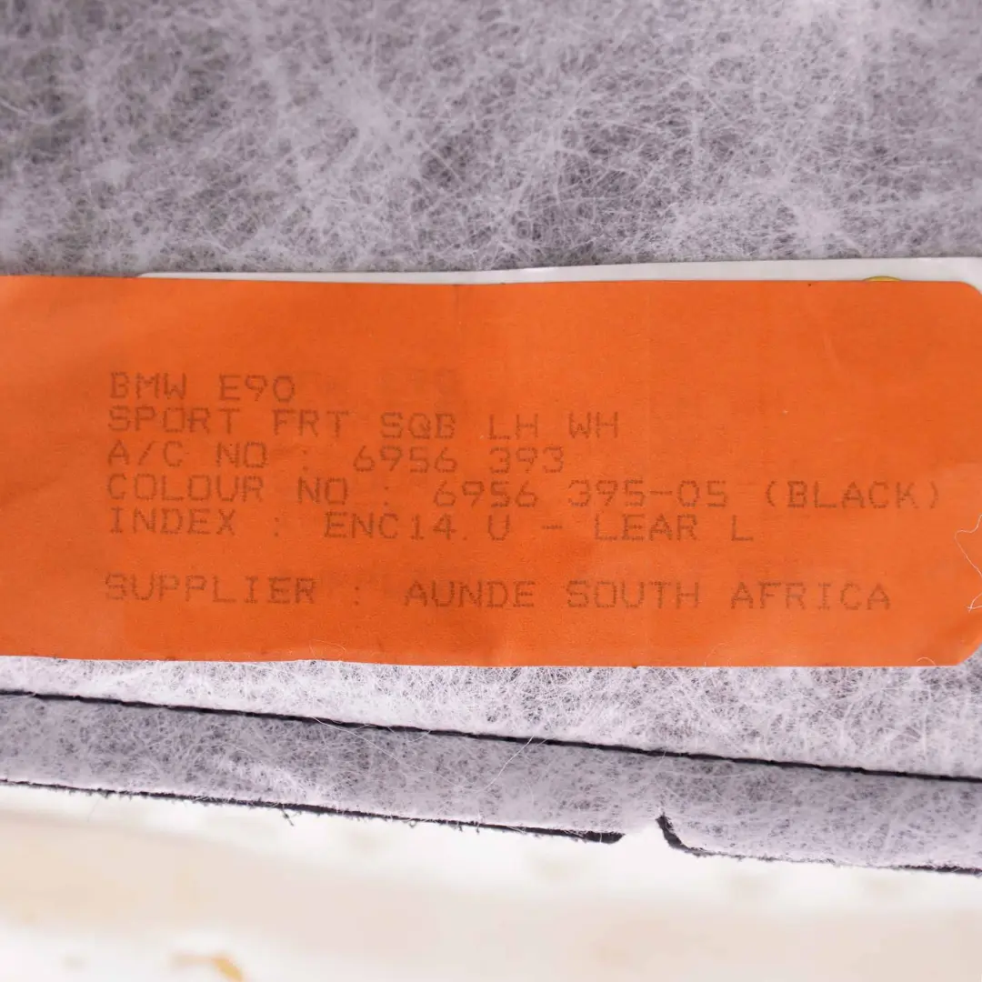BMW E90 E91 Respaldo Asiento Delantero Izquierdo Calefactable Funda Cuero Negro - SKU 6956395 - Número de pieza 6956395