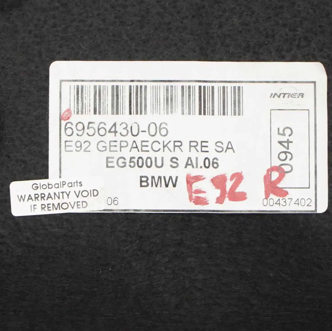 Couvercle de panneau de garniture de coffre Droit pour BMW E92 E92N à propos du numéro de pièce 6956430 BMW E92 E92N Couvercle de panneau de garniture de coffre Droit - SKU 6956430 - Numéro de pièce 6956430