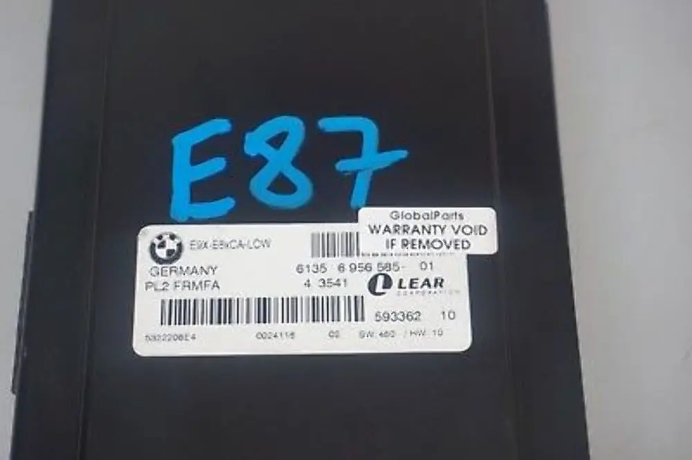 Light Module ECU LCM LOW Footwell module PL2 FRMFA to BMW 1 SERIES E87 with Part number 6956585 BMW 1 SERIES E87 Light Module ECU LCM LOW Footwell module PL2 FRMFA - SKU 6956585 - Part number 6956585