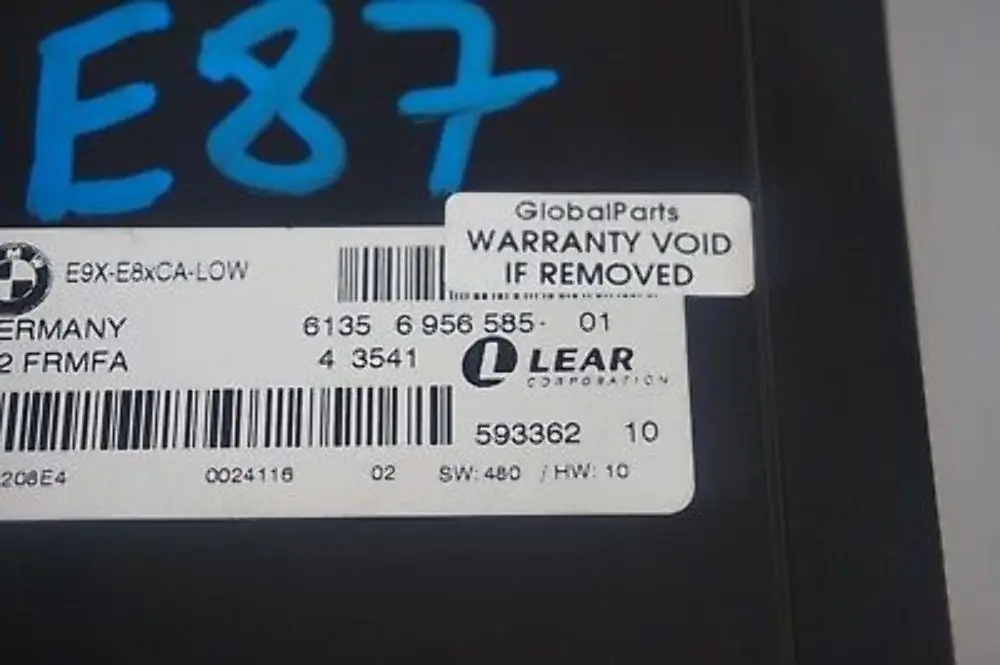 Reihe E87 Lichtmodul ECU LCM LOW Fußraummodul PL2 FRMFA für BMW 1 mit Teilenummer 6956585 BMW 1 Reihe E87 Lichtmodul ECU LCM LOW Fußraummodul PL2 FRMFA - SKU 6956585 - Teilenummer 6956585