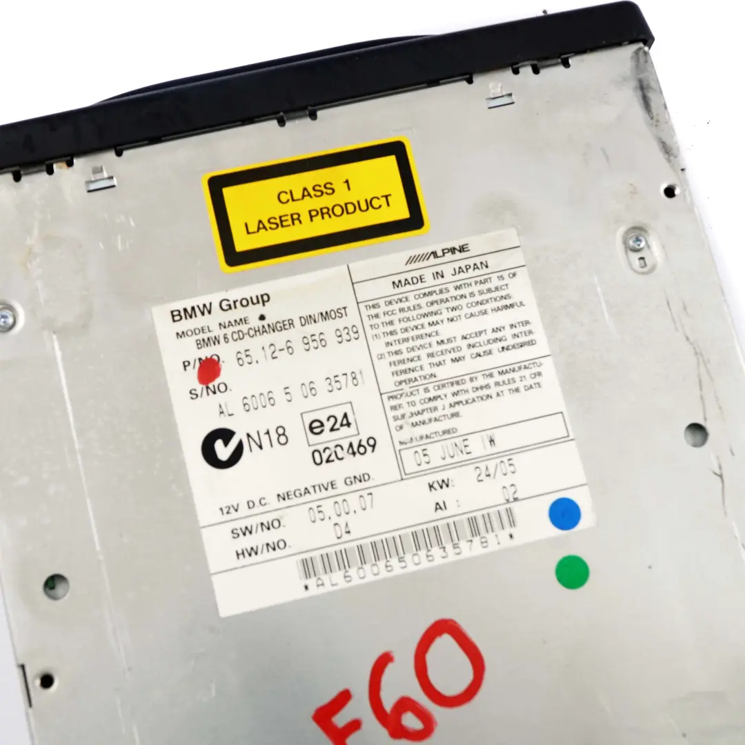 BMW E60 E61 E63 E64 6-disc Compact CD Changer with Magazine - SKU 6956939 - Part number 6956939