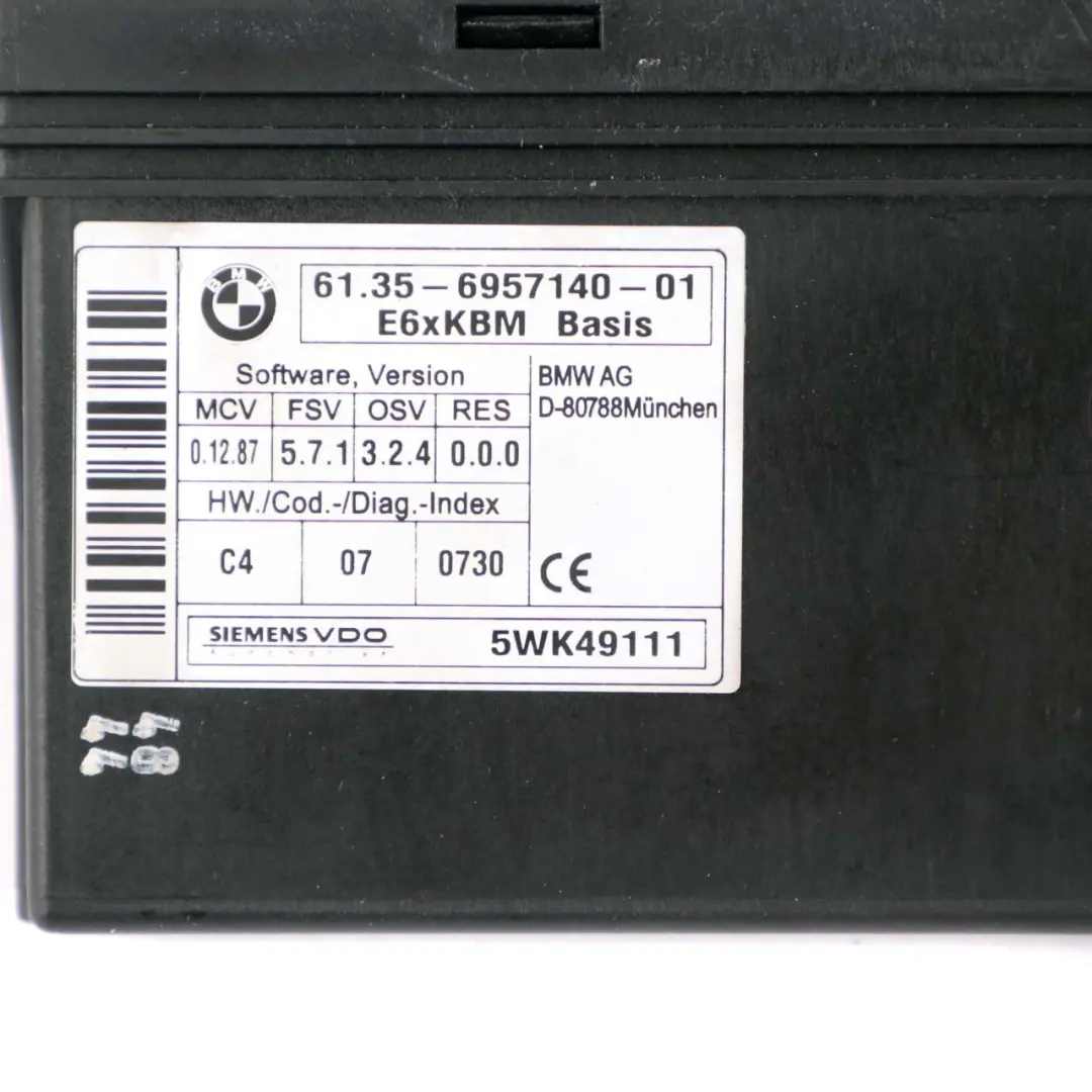 BMW 5 6 Series E60 E63 E64 Body Control Module ECU Control Unit - SKU 6957140 - Part number 6957140