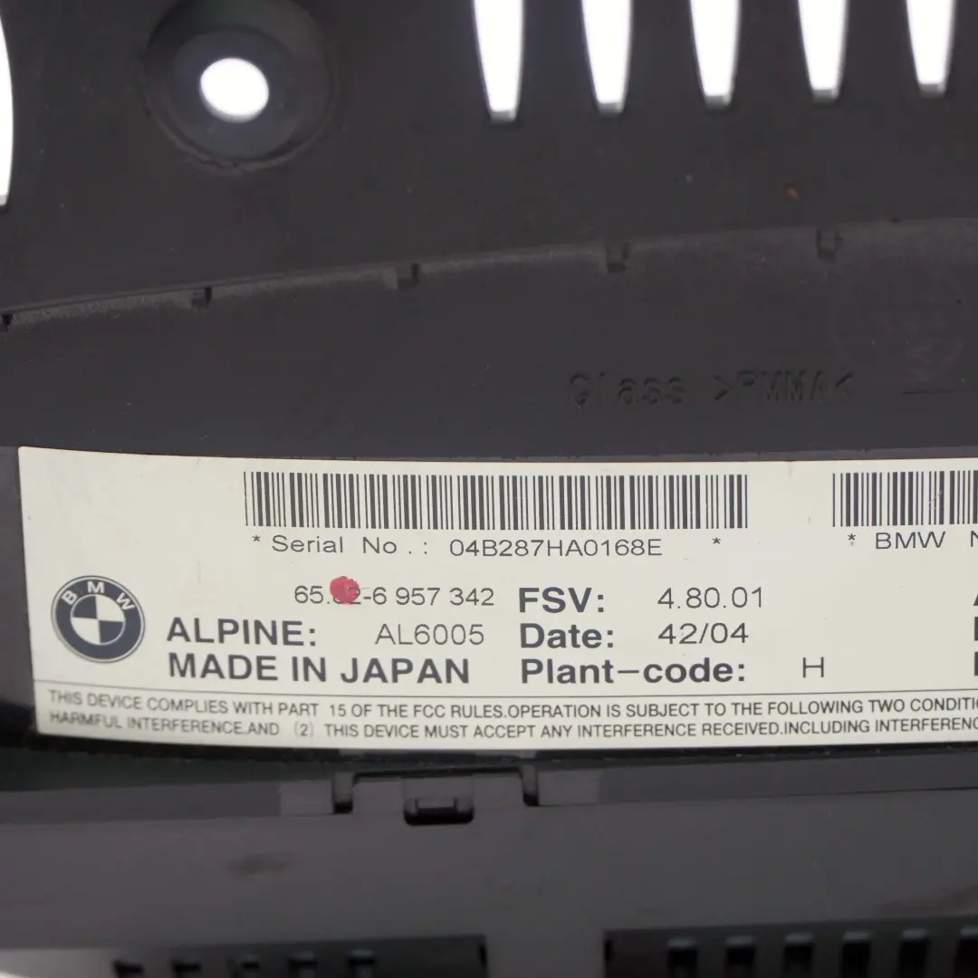 Pantalla De navegacion a bordo 6,5" para BMW E60 E63 con número de pieza 6957342 BMW E60 E63 Pantalla De navegacion a bordo 6,5" - SKU 6957342 - Número de pieza 6957342