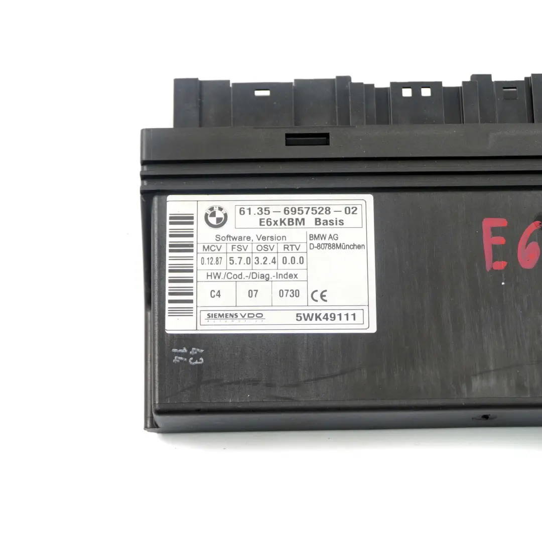 Body Control Module ECU Control Unit KBM Basis to BMW 5 6 E60 E63 LCI with Part number 6957528 BMW 5 6 E60 E63 LCI Body Control Module ECU Control Unit KBM Basis - SKU 6957528 - Part number 6957528