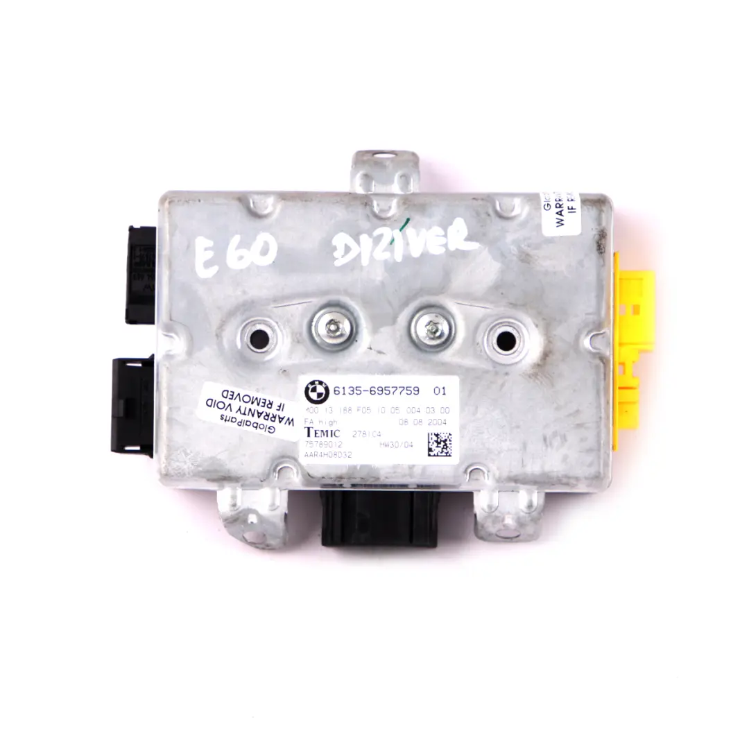 Módulo Control Del Airbag Puerta Lateral Del Conductor para BMW E60 E61 E63 con número de pieza 6957759 BMW E60 E61 E63 Módulo Control Del Airbag Puerta Lateral Del Conductor - SKU 6957759 - Número de pieza 6957759