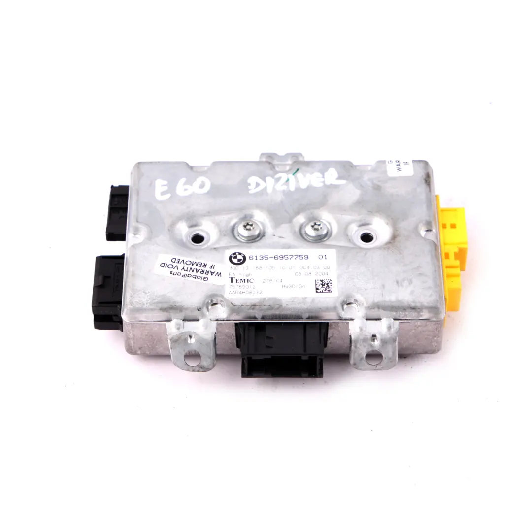 Module De Contrôle L'airbag De La Porte Côté Conducteur pour BMW E60 E61 E63 à propos du numéro de pièce 6957759 BMW E60 E61 E63 Module De Contrôle L'airbag De La Porte Côté Conducteur - SKU 6957759 - Numéro de pièce 6957759
