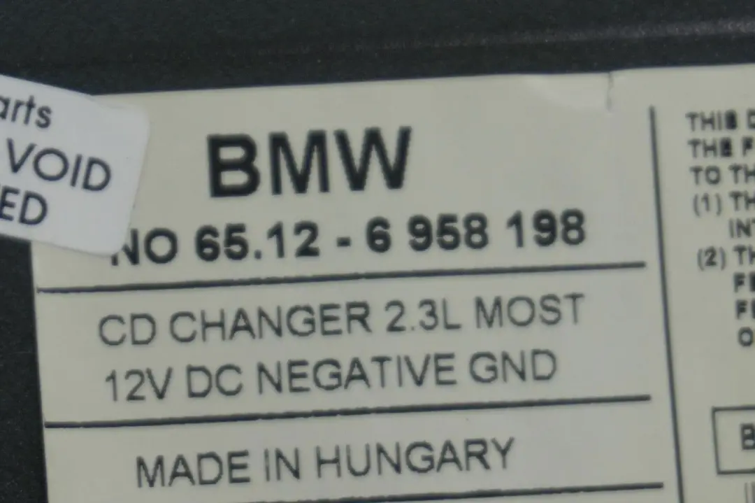 BMW 1 3 Series E81 E87 E90 E91 E92 6-disc CD Changer With Magazine - SKU 6958198 - Part number 6958198