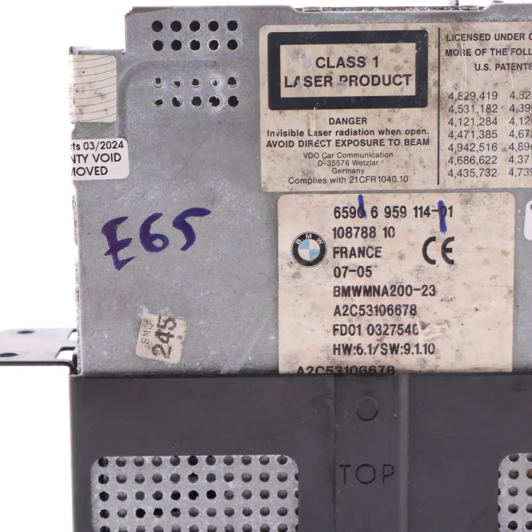 Sistema de Navegación GPS DVD Unidad de Ordenador para BMW E65 con número de pieza 6959114 BMW E65 Sistema de Navegación GPS DVD Unidad de Ordenador - SKU 6959114 - Número de pieza 6959114