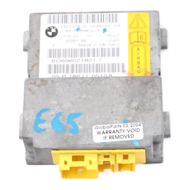 Sensor Moduł Poduszek Airbag Przód Strona Pasażera do BMW E65 o numerze 6960218 BMW E65 Sensor Moduł Poduszek Airbag Przód Strona Pasażera - SKU 6960218 - Numer Części 6960218