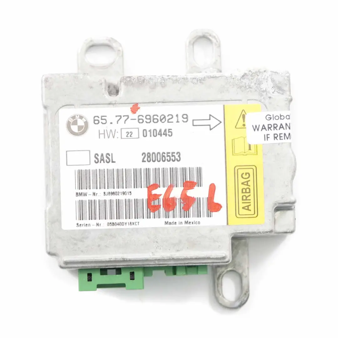 Modulo Airbag BMW E65 E66 Sensore Airbag A-Pillar Sinistro Unità per con numero di parte 6960219 Modulo Airbag BMW E65 E66 Sensore Airbag A-Pillar Sinistro Unità - SKU 6960219 - Numero di parte 6960219
