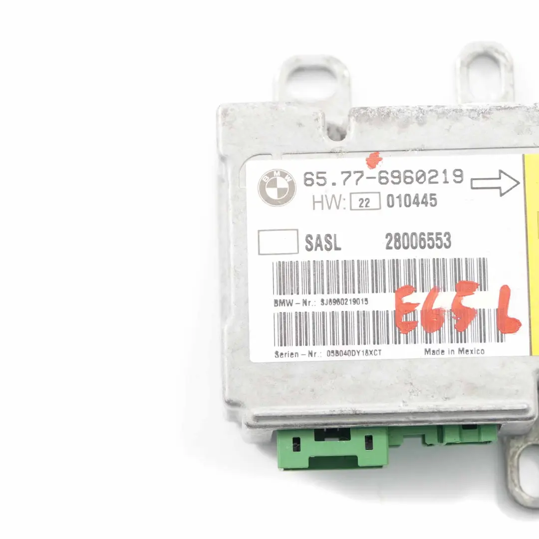  Módulo Airbag BMW E65 E66 Sensor Airbag Pilar A Izquierdo Unidad Control - SKU 6960219 - Número de pieza 6960219