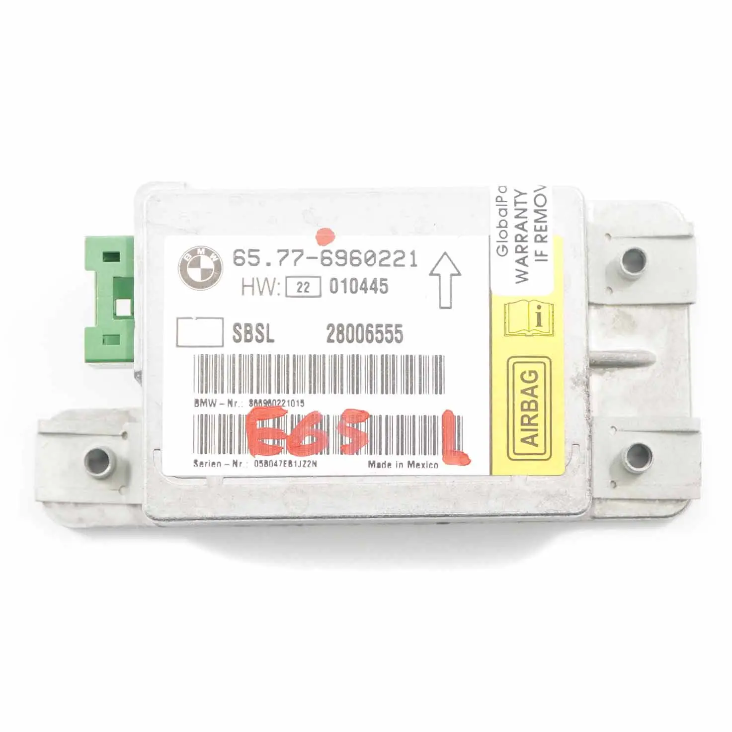 Modulo airbag BMW E65 E66 Sensore montante B sinistro Unità controllo 6960221