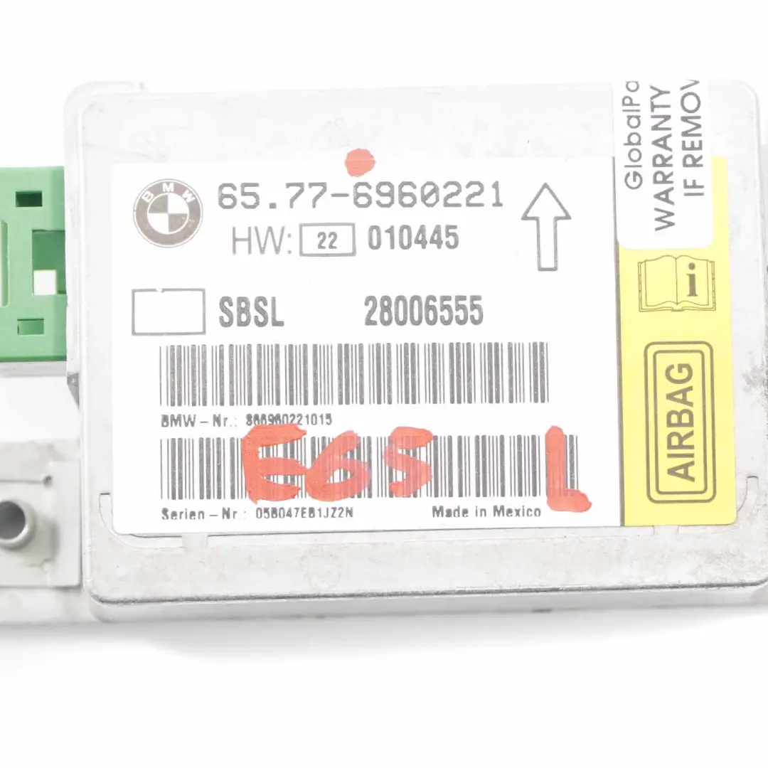  Airbag Module BMW E65 E66 Sensor B-pillar Left N/S Control Unit Air Bag - SKU 6960221 - Part number 6960221