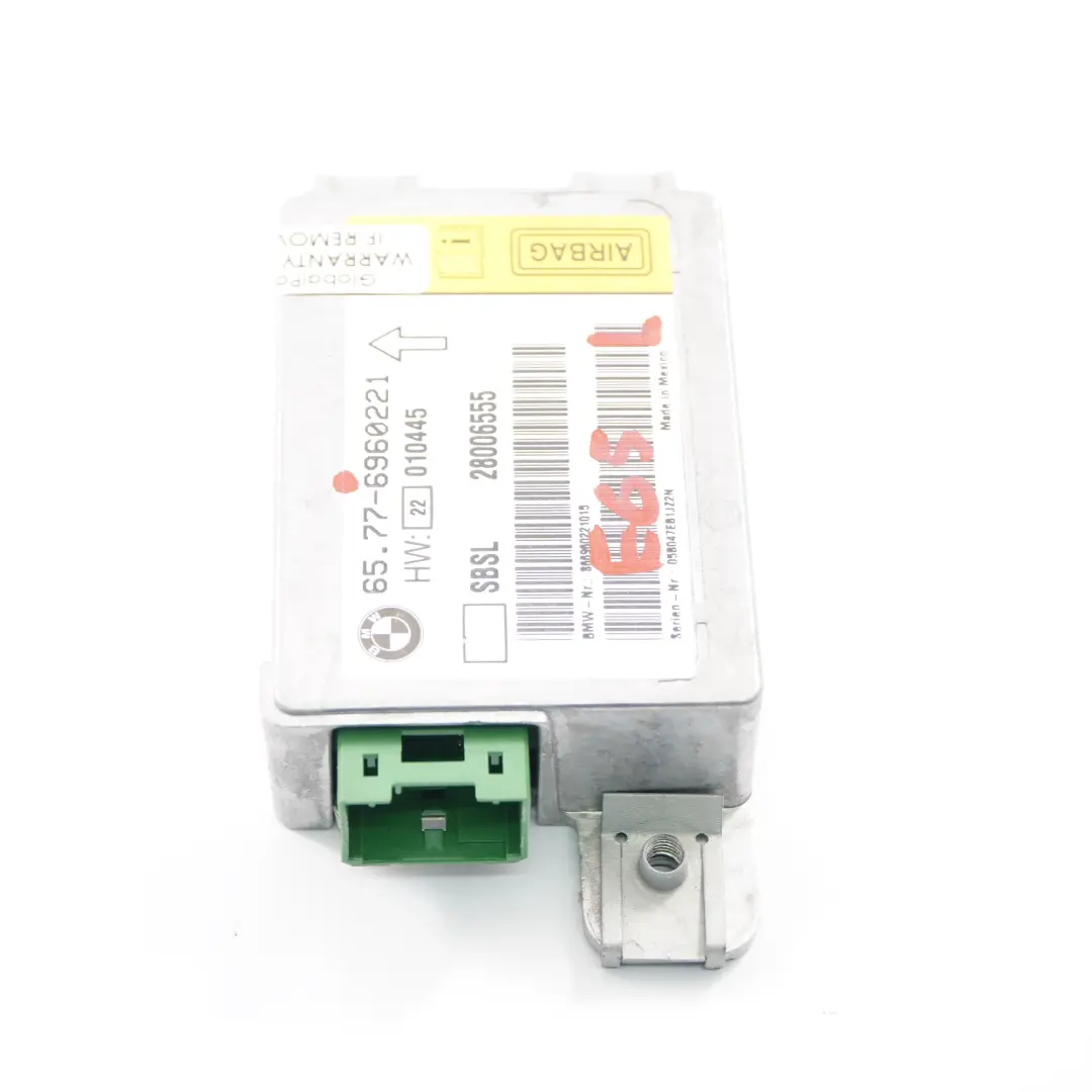 Modulo airbag BMW E65 E66 Sensore montante B sinistro Unità controllo per con numero di parte 6960221 Modulo airbag BMW E65 E66 Sensore montante B sinistro Unità controllo - SKU 6960221 - Numero di parte 6960221