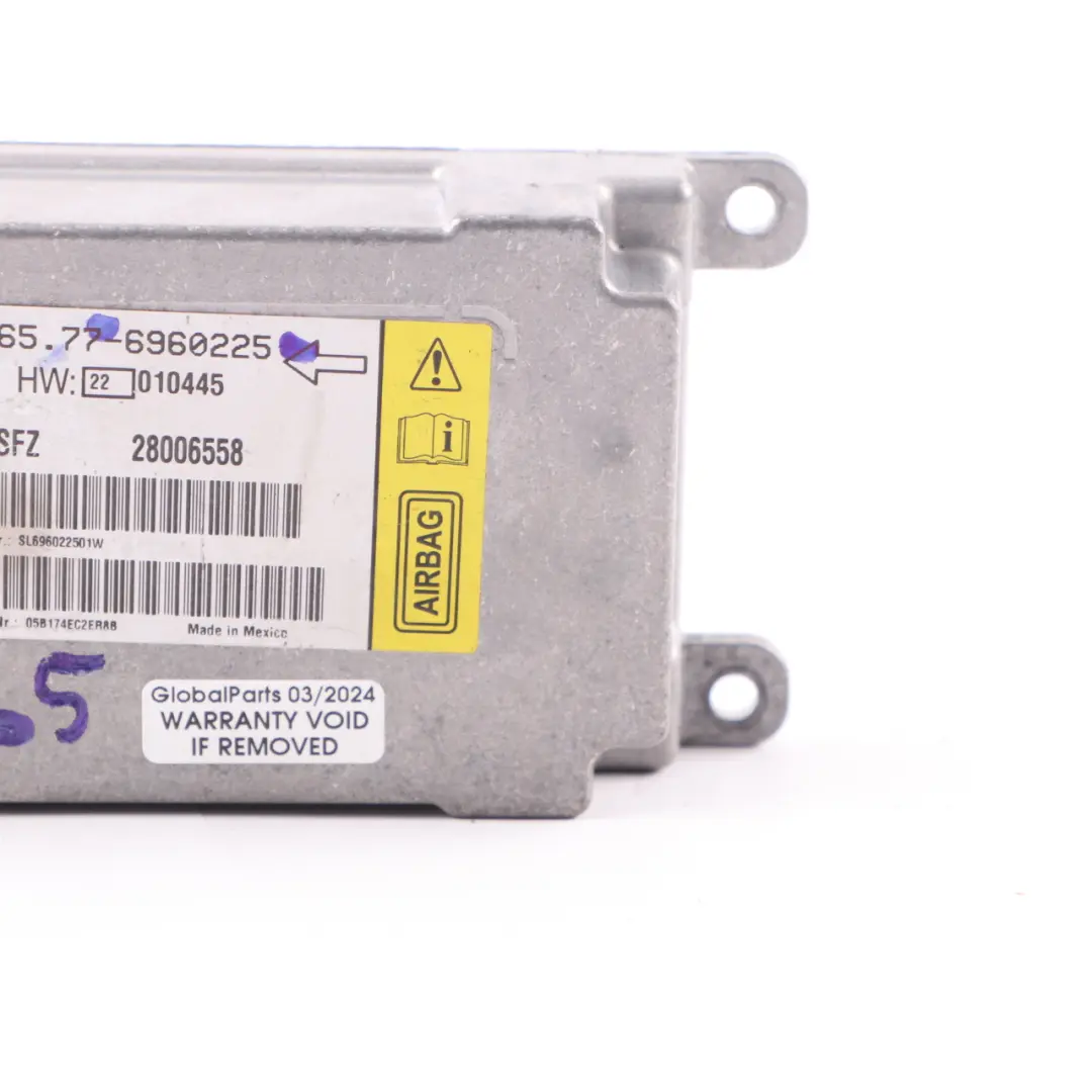 Moduł Sensor Poduszek Airbag do BMW E65 E66 o numerze 6960225 BMW E65 E66 Moduł Sensor Poduszek Airbag - SKU 6960225 - Numer Części 6960225