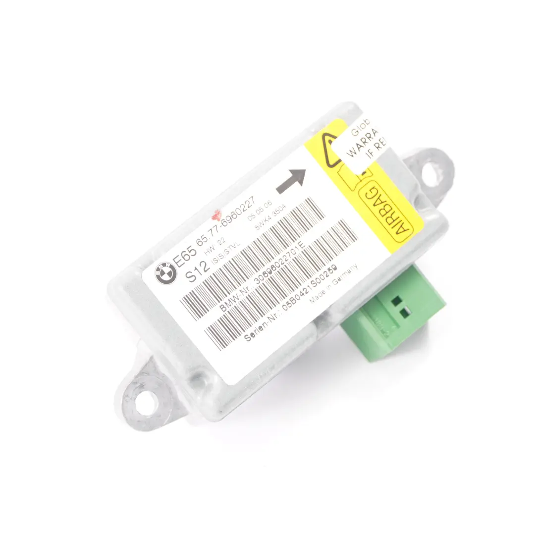 Sensore Air Bag Porta anteriore sinistra Modulo Airbag per BMW E65 E66 con numero di parte 6960227 BMW E65 E66 Sensore Air Bag Porta anteriore sinistra Modulo Airbag - SKU 6960227 - Numero di parte 6960227