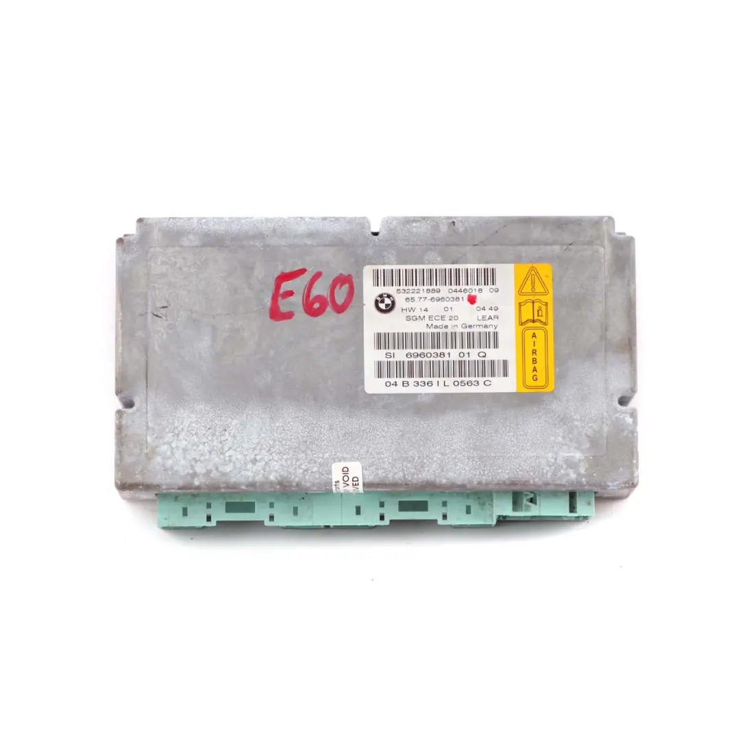 BMW 5 Series E60 E61 Airbag ECU Control Unit Gateway Module - SKU 6960381 - Part number 6960381