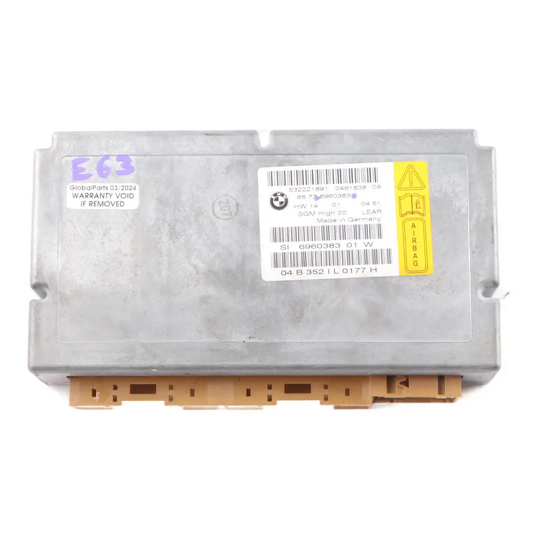 Module BMW E60 E61 E63 Gateway High Control Unit ECU to Air with Part number 6960383 Air Module BMW E60 E61 E63 Gateway High Control Unit ECU - SKU 6960383 - Part number 6960383