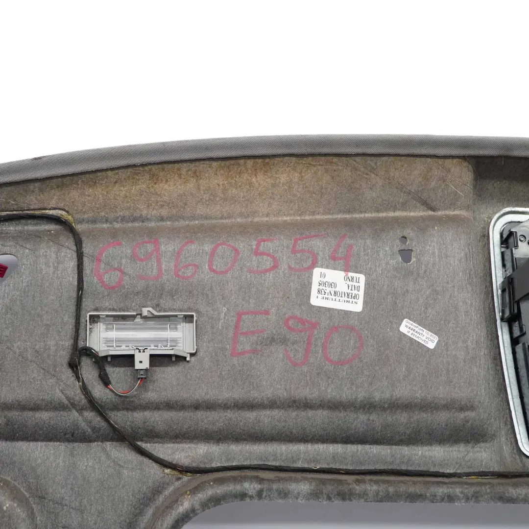 Headlining Headliner Moulded Roof Lining Sun Roof Grau Grey to BMW E90 with Part number 6960554 BMW E90 Headlining Headliner Moulded Roof Lining Sun Roof Grau Grey - SKU 6960554 - Part number 6960554